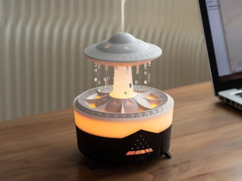 Nawilżacz powietrza dyfuzor zapachowy lampa led w kształcie ufo z pilotem Nawilżacz powietrza dyfuzor zapachowy lampa led w kształcie ufo z pilotem