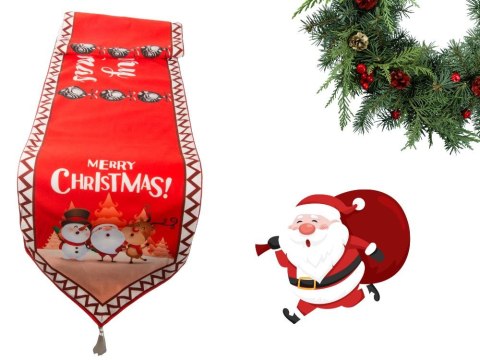 Bieżnik na stół świąteczny bałwanek wigilijny na boże narodzenie 205x35cm Bieżnik na stół świąteczny bałwanek wigilijny na boże narodzenie 205x35cm