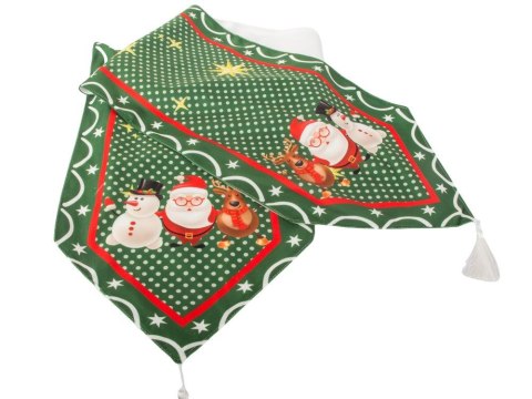 Bieżnik na stół świąteczny zielony wigilijny na boże narodzenie 205x35cm Bieżnik na stół świąteczny zielony wigilijny na boże narodzenie 205x35cm
