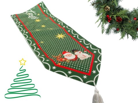 Bieżnik na stół świąteczny zielony wigilijny na boże narodzenie 205x35cm Bieżnik na stół świąteczny zielony wigilijny na boże narodzenie 205x35cm
