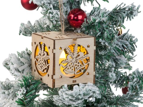 Drewniany wiszący lampion na choinkę oświetlenie ozdoba świąteczna dzwonki Drewniany wiszący lampion na choinkę oświetlenie ozdoba świąteczna dzwonki