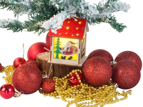 Drewniany wiszący lampion na choinkę oświetlenie ozdoba świąteczna mikołaj Drewniany wiszący lampion na choinkę oświetlenie ozdoba świąteczna mikołaj