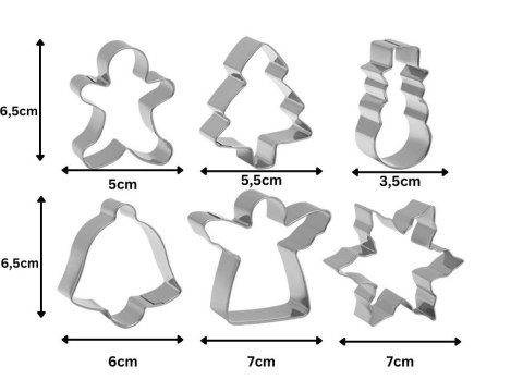 Forma do pieczenia 6 sztuk foremek świąteczne do pierników zestaw stalowe Forma do pieczenia 6 sztuk foremek świąteczne do pierników zestaw stalowe