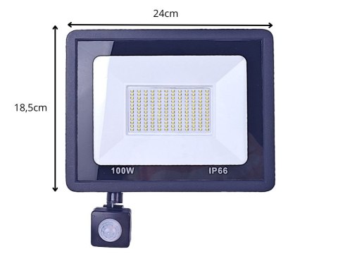 Halogen naświetlacz reflektor led 100w 6000k z czujnik ruchu zmierzchu ip66 Halogen naświetlacz reflektor led 100w 6000k z czujnik ruchu zmierzchu ip66