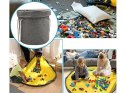 Kosz na zabawki klocki z matą organizer worek pojemnik z pokrywką uchwyty