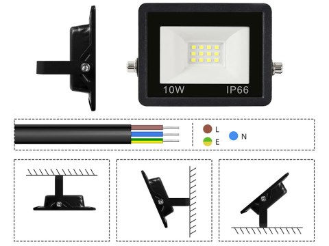 Naświetlacz halogen reflektor led 10w 6000k zewnętrzny wodoodporny ip66 Naświetlacz halogen reflektor led 10w 6000k zewnętrzny wodoodporny ip66