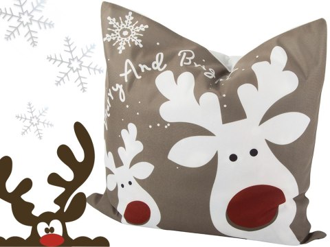 Poszewka świąteczna na poduszkę 45x45 na boże narodzenie renifer rudolf Poszewka świąteczna na poduszkę 45x45 na boże narodzenie renifer rudolf