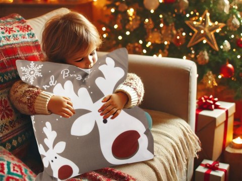 Poszewka świąteczna na poduszkę 45x45 na boże narodzenie renifer rudolf Poszewka świąteczna na poduszkę 45x45 na boże narodzenie renifer rudolf