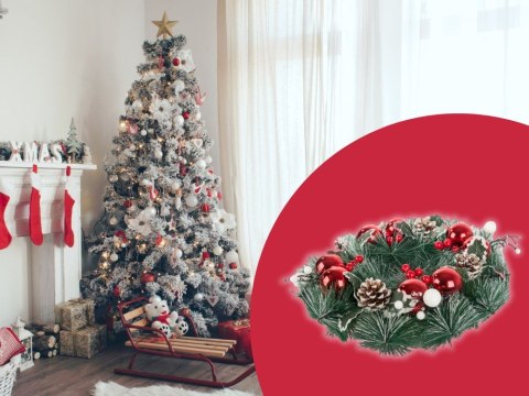 Stroik świąteczny wianek dekoracyjny czerwono biały na boże narodzenie Stroik świąteczny wianek dekoracyjny czerwono biały na boże narodzenie