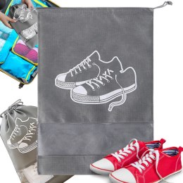 Worek etui na buty ubrania do przechowywania podróżny ze sznurkiem szary