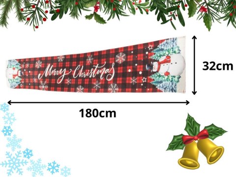 Bieżnik na stół świąteczny boże narodzenie wigilijny dekoracyjny 180x32cm Bieżnik na stół świąteczny boże narodzenie wigilijny dekoracyjny 180x32cm