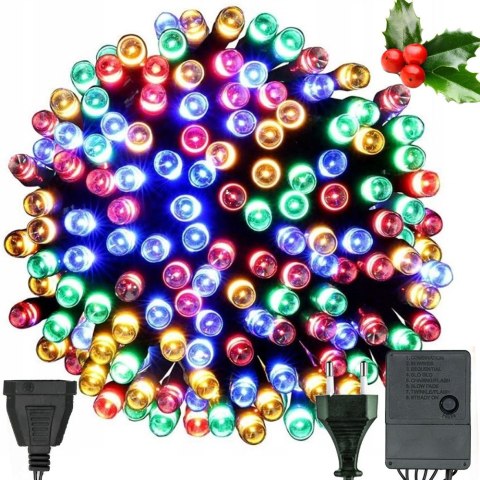 Lampki choinkowe wewnętrzne multikolor 300 led oświetlenie 8 programów Lampki choinkowe wewnętrzne multikolor 300 led oświetlenie 8 programów