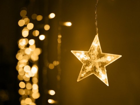 Lampki girlanda gwiazdki kurtyna świetlna 138 led barwa ciepła zewnętrzna Lampki girlanda gwiazdki kurtyna świetlna 138 led barwa ciepła zewnętrzna