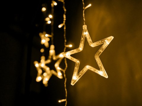 Lampki girlanda gwiazdki kurtyna świetlna 138 led barwa ciepła zewnętrzna Lampki girlanda gwiazdki kurtyna świetlna 138 led barwa ciepła zewnętrzna