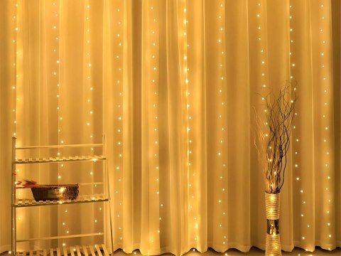 Lampki girlanda kurtyna świetlna świąteczna 300 led wewnętrzna ciepła usb Lampki girlanda kurtyna świetlna świąteczna 300 led wewnętrzna ciepła usb