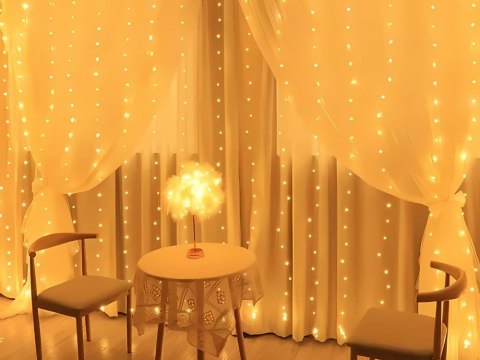 Lampki girlanda kurtyna świetlna świąteczna 300 led wewnętrzna ciepła usb Lampki girlanda kurtyna świetlna świąteczna 300 led wewnętrzna ciepła usb