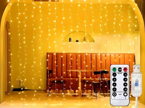 Lampki girlanda kurtyna świetlna świąteczna 300 led wewnętrzna ciepła usb Lampki girlanda kurtyna świetlna świąteczna 300 led wewnętrzna ciepła usb