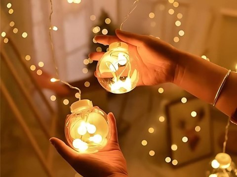 Lampki kurtyna girlanda świąteczna ozdoba bombka 138 led ciepła barwa ip44 Lampki kurtyna girlanda świąteczna ozdoba bombka 138 led ciepła barwa ip44