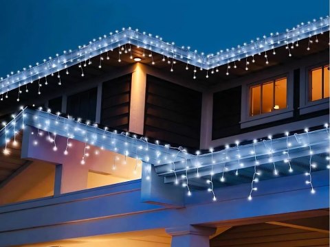 Lampki kurtyna świetlna girlanda świąteczna ozdoba 300 led zimna ip44 Lampki kurtyna świetlna girlanda świąteczna ozdoba 300 led zimna ip44