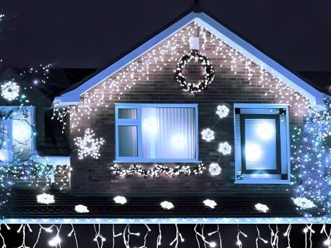 Lampki kurtyna świetlna girlanda świąteczna ozdoba 300 led zimna ip44 Lampki kurtyna świetlna girlanda świąteczna ozdoba 300 led zimna ip44