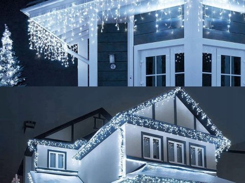 Lampki kurtyna świetlna girlanda świąteczna ozdoba 300 led zimna ip44 Lampki kurtyna świetlna girlanda świąteczna ozdoba 300 led zimna ip44