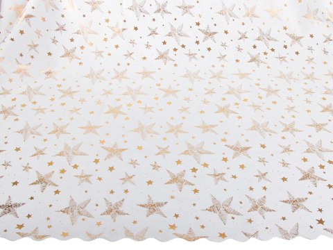 Obrus świąteczny na stół boże narodzenie biały gwiazdki śnieżynki 140x220cm Obrus świąteczny na stół boże narodzenie biały gwiazdki śnieżynki 140x220cm