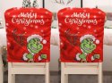 Pokrowiec świąteczny na krzesło dekoracyjny uniwersalny grinch na oparcie