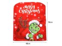 Pokrowiec świąteczny na krzesło dekoracyjny uniwersalny grinch na oparcie