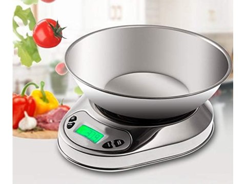 Elektroniczna waga kuchenna z misą 5kg/1g cyfrowa precyzyjna metalowa Elektroniczna waga kuchenna z misą 5kg/1g cyfrowa precyzyjna metalowa