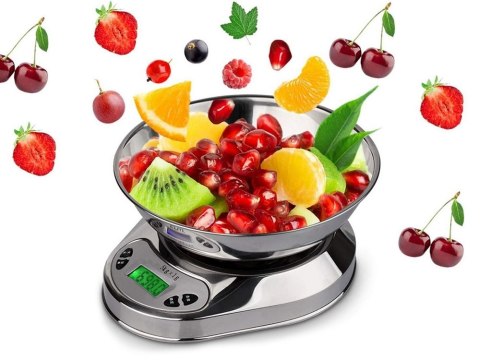 Elektroniczna waga kuchenna z misą 5kg/1g cyfrowa precyzyjna metalowa Elektroniczna waga kuchenna z misą 5kg/1g cyfrowa precyzyjna metalowa