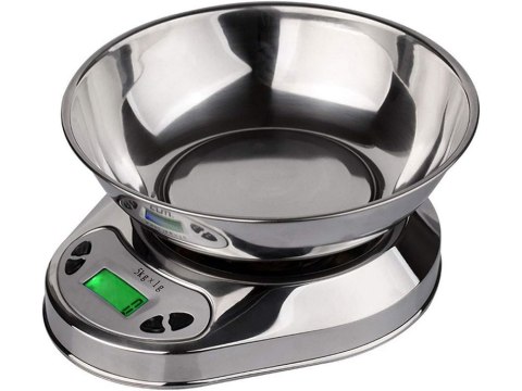 Elektroniczna waga kuchenna z misą 5kg/1g cyfrowa precyzyjna metalowa Elektroniczna waga kuchenna z misą 5kg/1g cyfrowa precyzyjna metalowa