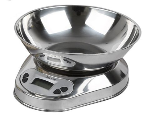 Elektroniczna waga kuchenna z misą 5kg/1g cyfrowa precyzyjna metalowa Elektroniczna waga kuchenna z misą 5kg/1g cyfrowa precyzyjna metalowa