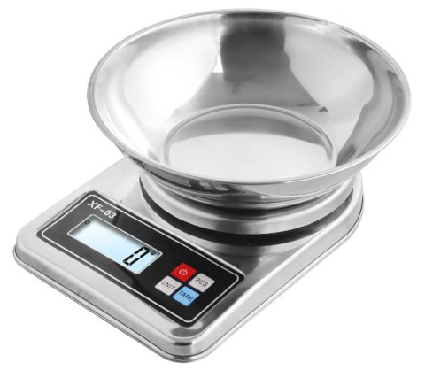 Elektroniczna waga kuchenna z misą 5kg/1g cyfrowa precyzyjna metalowa Elektroniczna waga kuchenna z misą 5kg/1g cyfrowa precyzyjna metalowa