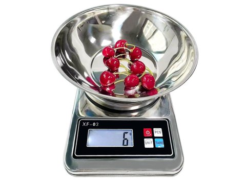 Elektroniczna waga kuchenna z misą 5kg/1g cyfrowa precyzyjna metalowa Elektroniczna waga kuchenna z misą 5kg/1g cyfrowa precyzyjna metalowa
