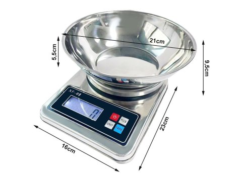 Elektroniczna waga kuchenna z misą 5kg/1g cyfrowa precyzyjna metalowa Elektroniczna waga kuchenna z misą 5kg/1g cyfrowa precyzyjna metalowa