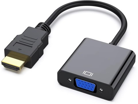 Konwerter adapter przejściówka z hdmi na do vga d-sub kabel czarny Konwerter adapter przejściówka z hdmi na do vga d-sub kabel czarny