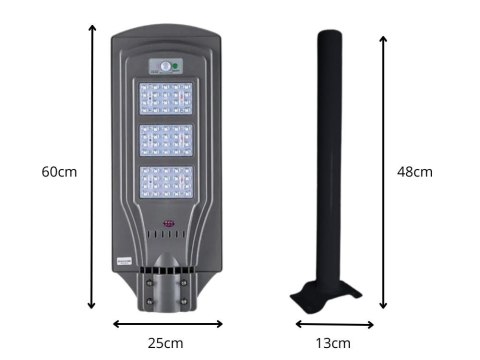 Lampa solarna uliczna led latarnia z pilotem czujnik ruchu i zmierzchu ip65 Lampa solarna uliczna led latarnia z pilotem czujnik ruchu i zmierzchu ip65