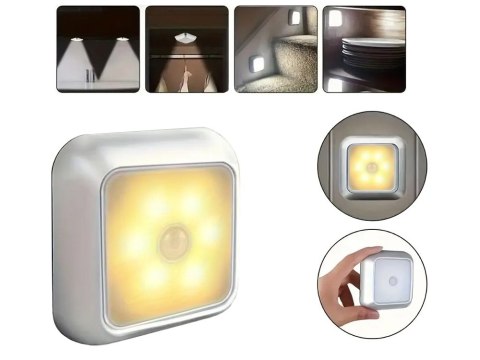 Lampka samoprzylepna z czujnikiem ruchu nocna na schody podszafkowa led Lampka samoprzylepna z czujnikiem ruchu nocna na schody podszafkowa led