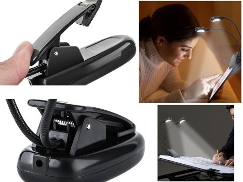 Lampka z klipsem led biurkowa szkolna elastyczna do czytania podwójna klips Lampka z klipsem led biurkowa szkolna elastyczna do czytania podwójna klips