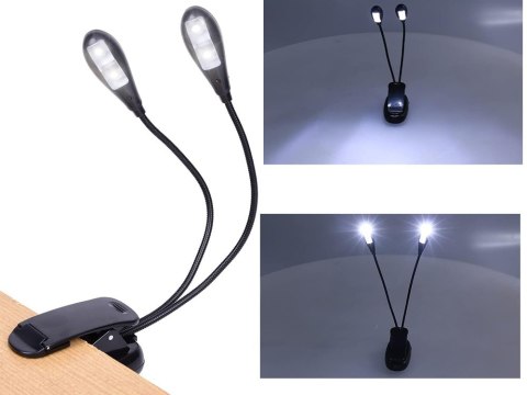Lampka z klipsem led biurkowa szkolna elastyczna do czytania podwójna klips Lampka z klipsem led biurkowa szkolna elastyczna do czytania podwójna klips