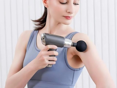 Pistolet do masażu masażer do pleców ciała mocny 4 końcówki massage gun Pistolet do masażu masażer do pleców ciała mocny 4 końcówki massage gun