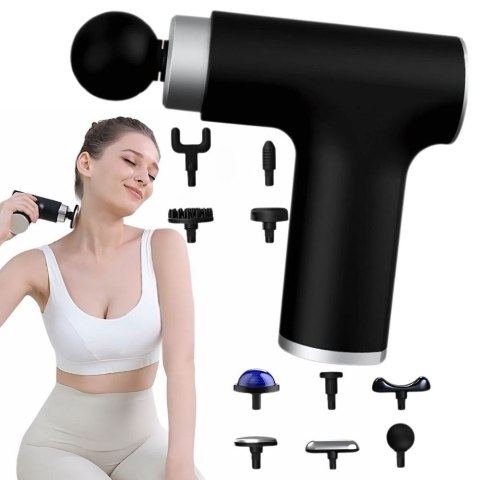 Pistolet do masażu masażer mocny rozgrzewający chłodzący 10 koncówek usb Pistolet do masażu masażer mocny rozgrzewający chłodzący 10 koncówek usb