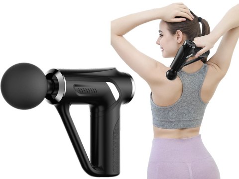 Pistolet do masażu pleców ciała nóg masażer mocny massage gun 4 końcówki Pistolet do masażu pleców ciała nóg masażer mocny massage gun 4 końcówki