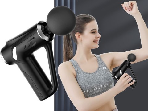 Pistolet do masażu pleców ciała nóg masażer mocny massage gun 4 końcówki Pistolet do masażu pleców ciała nóg masażer mocny massage gun 4 końcówki