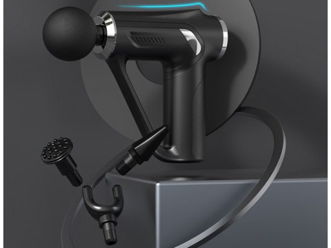 Pistolet do masażu pleców ciała nóg masażer mocny massage gun 4 końcówki Pistolet do masażu pleców ciała nóg masażer mocny massage gun 4 końcówki