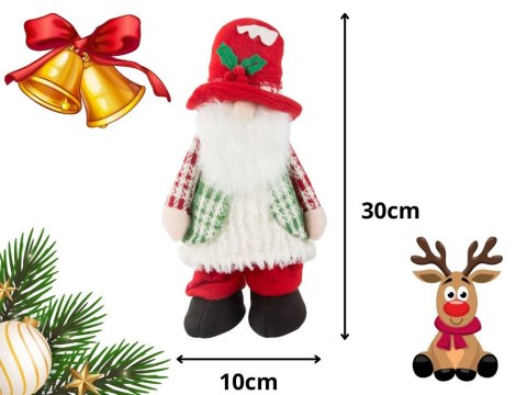 Skrzat krasnal podświetlany led brzuch świąteczny gnom pod choinkę 30cm Skrzat krasnal podświetlany led brzuch świąteczny gnom pod choinkę 30cm