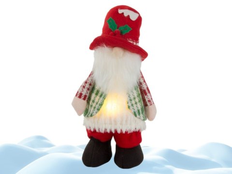 Skrzat krasnal podświetlany led brzuch świąteczny gnom pod choinkę 30cm Skrzat krasnal podświetlany led brzuch świąteczny gnom pod choinkę 30cm