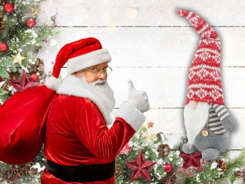 Skrzat krasnal świąteczny szary gnom z brodą pod choinkę 38cm miękki Skrzat krasnal świąteczny szary gnom z brodą pod choinkę 38cm miękki