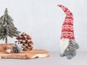 Skrzat krasnal świąteczny szary gnom z brodą pod choinkę 38cm miękki