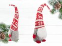 Skrzat krasnal świąteczny szary gnom z brodą pod choinkę 48cm miękki